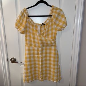 Yellow gingham mini dress